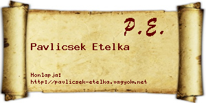 Pavlicsek Etelka névjegykártya